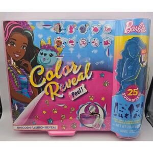 Mattel Barbie Ultimate Color Reveal Peel Unicorn Fashion Reveal 25 Surprises New
